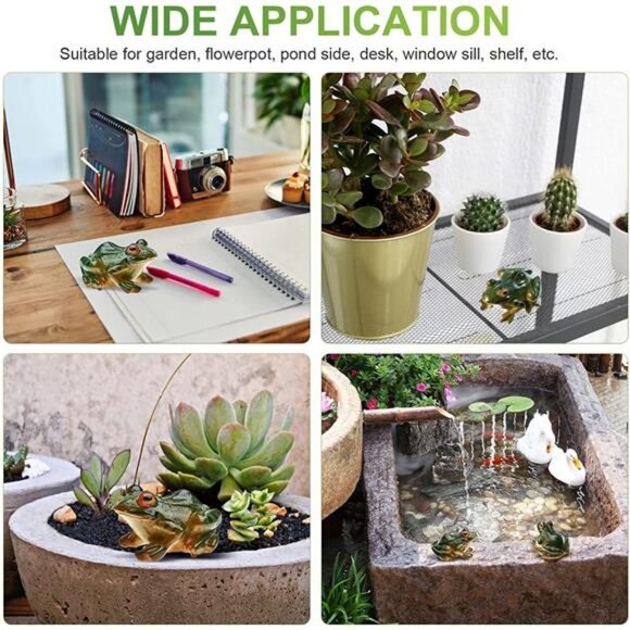 2pcs Frog Statue Mini Frog Resin Animal Sculpture Indoor Outdoor Decor - Picture 7 of 7